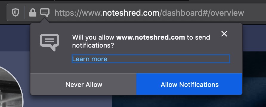 Enabling push notifications in FireFox